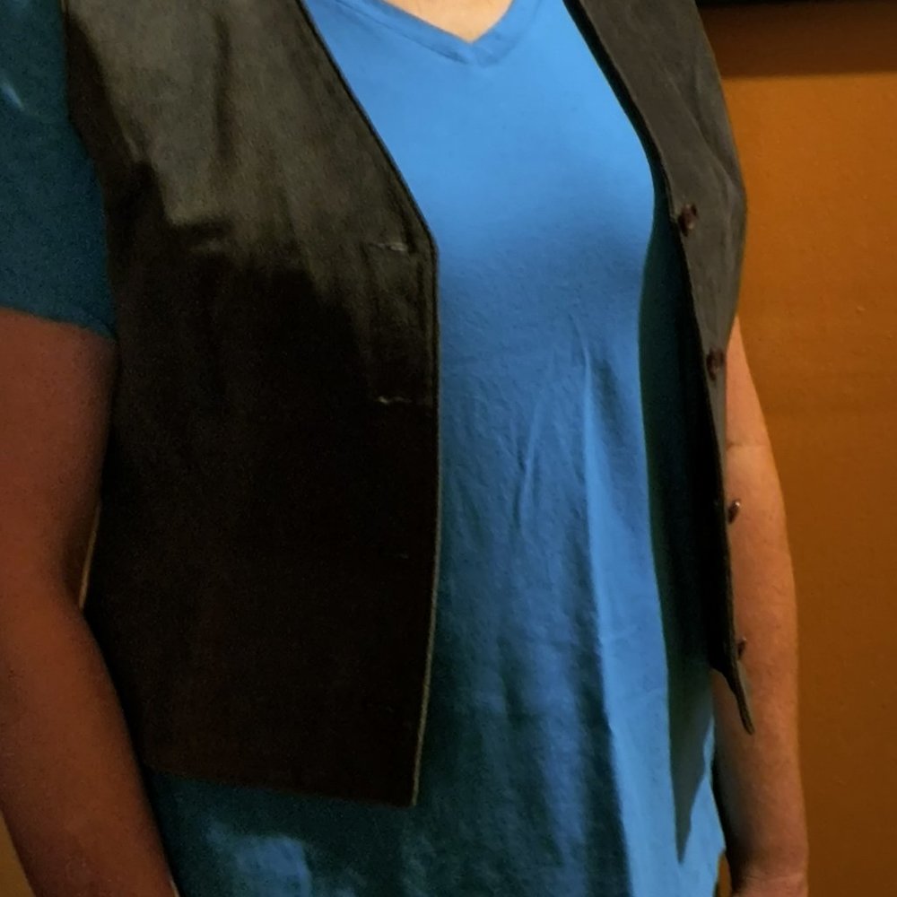 Women's Blue Suede Vest